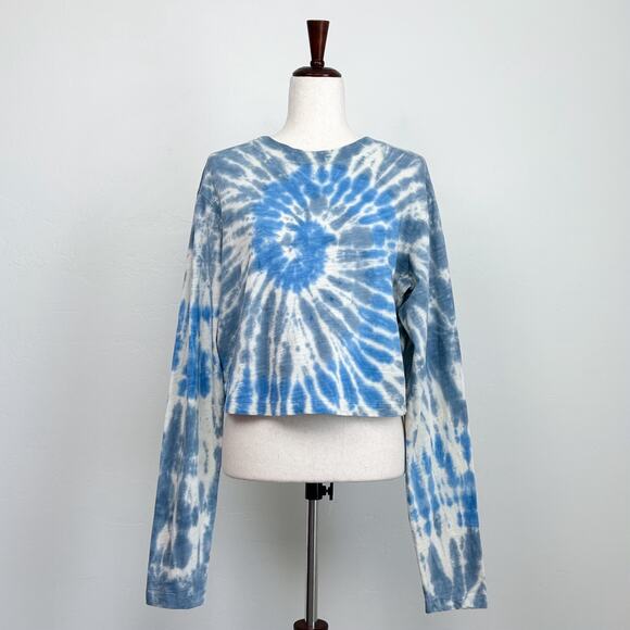 Pam & Gela Tops - Pam & Gela Tie Dye Slouchy Crop Long Sleeve Tee